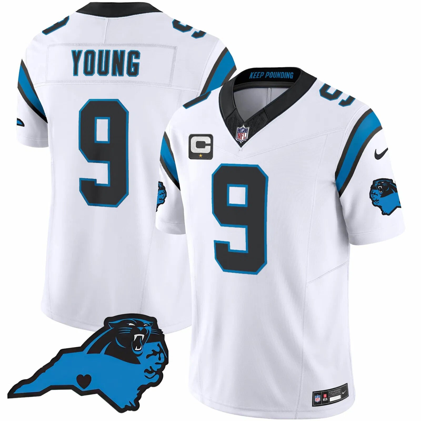 Men Carolina Panthers #9 Young White 2024 Nike Vapor Limited NFL Jersey->customized nfl jersey->Custom Jersey